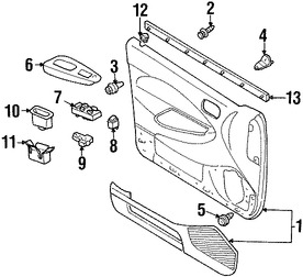 Foto de Switch de Bloqueo de la Perta Original para Mercury Tracer Ford Mustang Ford Escort Marca FORD Nmero de Parte F4ZZ14028B