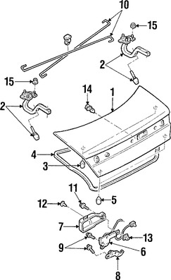 Foto de Bisagra de puerta del maletero Original para Ford Escort Mercury Tracer Marca FORD Nmero de Parte F7CZ5442701AB