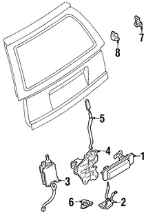 Foto de Motor Accionadro de Cerradura del Baul Original para Ford Escort 1997 1999 1998 Mercury Tracer 1999 1997 1998 Marca FORD Nmero de Parte F5CZ74218A42AA