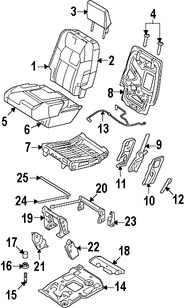 Foto de Cojin de respaldo de Asiento Original para Ford Explorer Ford Explorer Sport Trac Mercury Mountaineer Marca FORD Nmero de Parte 6L2Z7866801BA