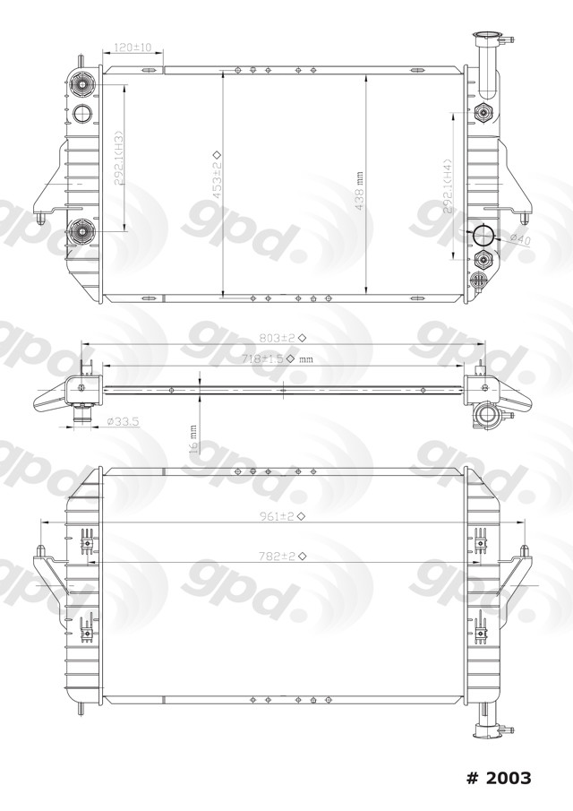 03 Astro Radiator Radiador para Chevrolet Astro 1998 2000 Marca GLOBAL PARTS Número de ...