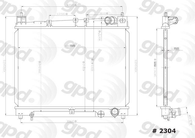 Foto de Radiador para Scion xB 2005 Marca GLOBAL PARTS Nmero de Parte 2304