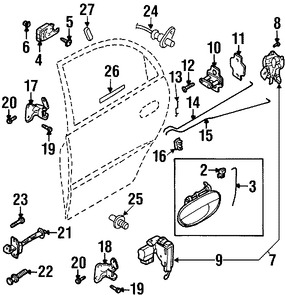 Foto de Conjunto de pestillo de puerta Original para Daewoo Nubira 2000 2001 2002 Marca GM Nmero de Parte 96260995