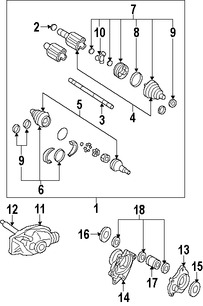 Foto de Kit Junta Homocinetica Original para Saab 9-7x 2005 2006 2007 2008 2009 Marca GM Nmero de Parte 26059673