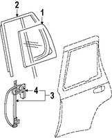 Foto de Cristal de Puerta Original para Saab 9-7x 2005 2006 2007 2008 2009 Marca GM Nmero de Parte 15135368