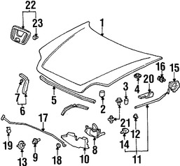 Foto de Clip del sello del capo Original para Acura Honda Marca HONDA Nmero de Parte 91518SM4003