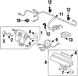 Foto de Cable Espiral Bolsa de Aire Original para Honda Accord 1998 1999 2000 Honda Prelude 1999 2000 2001 Marca HONDA Nmero de Parte 77900S84A11