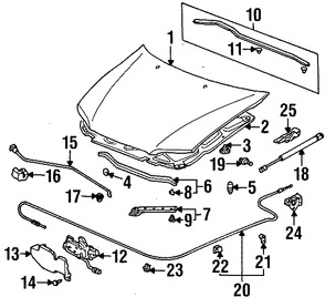 Foto de Clip del aislamiento del capo Original para Acura Honda Marca HONDA Nmero de Parte 91501S1K003