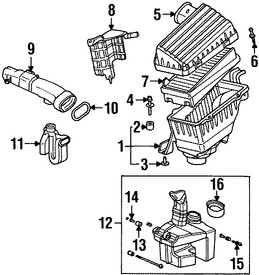 Foto de Caja del Filtro de Aire Original para Honda Accord Acura TL Acura CL Marca HONDA Nmero de Parte 17244P8CA00