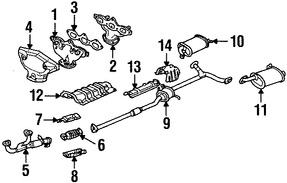Foto de M�ltiple de Escape Original para Honda Accord Honda Odyssey Acura TL Acura CL Marca HONDA N�mero de Parte 18010P8EA00