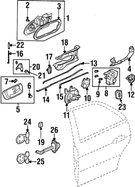 Foto de Bisagra de puerta Original para Honda Accord Honda Pilot Acura TL Acura MDX Marca HONDA Nmero de Parte 67950S3VA00ZZ