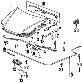 Foto de Panel de Cap� Original para Honda Accord 1998 1999 2000 2001 2002 Marca HONDA N�mero de Parte 60100S80A90ZZ