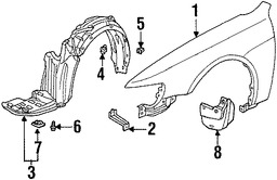 Foto de Guardafango Original para Honda Accord 1998 1999 2000 2001 2002 Marca HONDA N�mero de Parte 60261S82A90ZZ