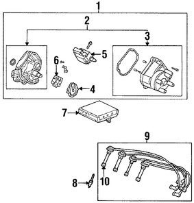 Foto de Tapa del Distribuidor Original para Honda Accord Honda Odyssey Acura CL Marca HONDA Nmero de Parte 30102PAAA01