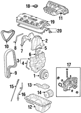 Foto de C�rter Original para Acura CL Honda Accord Honda Odyssey Marca HONDA N�mero de Parte 11200PAAA00