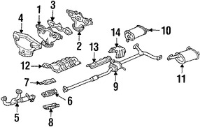 Foto de Tubo de Escape Original para Honda Accord 1998 1999 2000 2001 2002 Acura TL 1999 Marca HONDA Nmero de Parte 18210S87A03