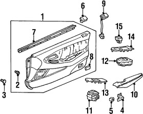 Foto de Bisel de Switch de Vidrio Electrico Original para Honda Accord 1998 1999 2000 Marca HONDA Nmero de Parte 83561S82A01ZC