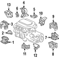 Foto de Soporte de Montura del motor Original para Honda Odyssey Honda Accord Honda Accord Crosstour Honda Crosstour Acura RDX Acura RLX Marca HONDA Nmero de Parte 50630TA1A00