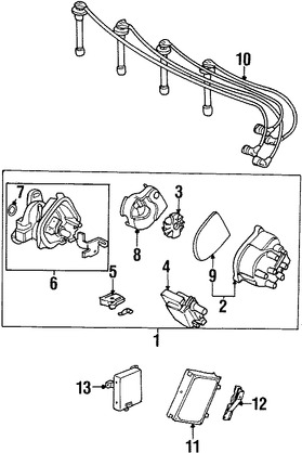 Foto de Tapa del Distribuidor Original para Acura Integra Honda Civic Honda Civic del Sol Honda Accord Honda CR-V Marca HONDA Nmero de Parte 30102P54006