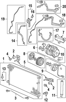 Foto de Receptor-Secador de Aire Acondicionado Original para Honda Accord Honda Civic Honda Fit Honda Accord Crosstour Honda Crosstour Acura RDX Marca HONDA Nmero de Parte 80351SDCA01