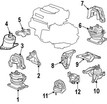 Foto de Montura del motor Original para Honda Accord Honda Odyssey Honda Accord Crosstour Honda Crosstour Acura RDX Marca HONDA Nmero de Parte 50830TA1A01