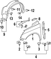 Foto de Guardafango Original para Honda CR-V 2007 2008 2009 2010 2011 Marca HONDA N�mero de Parte 60211SWAA91ZZ