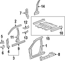 Foto de Refuerzo de Pilar B de Carroceria Original para Honda CR-V 2007 2008 2009 2010 2011 Marca HONDA Nmero de Parte 63610SXS305ZZ