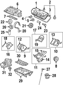 Foto de Juego de Empacaduras Cubierta de la Vlvula Original para Honda Ridgeline Acura TL Marca HONDA Nmero de Parte 12030R70A00