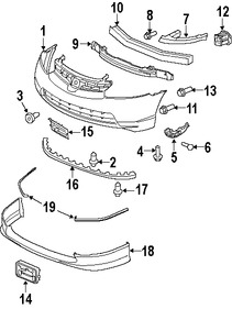 Foto de Perno de la barra de impacto del parachoque Original para Honda Civic Acura TSX Acura RL Marca HONDA Nmero de Parte 934050802004