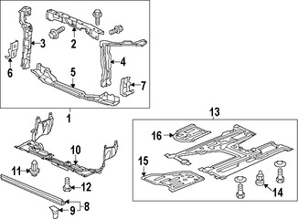 Foto de Barra sujecin soporte del radiador Original para Honda Civic 2012 2013 2014 2015 Marca HONDA Nmero de Parte 04602TR3A01ZZ