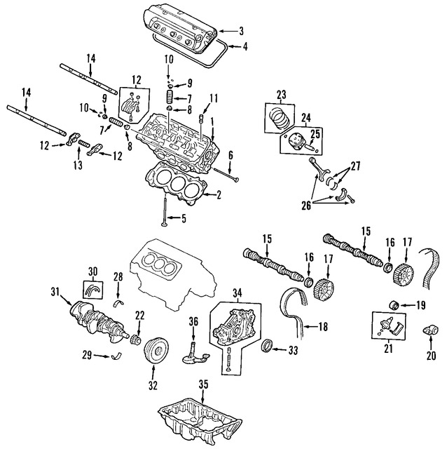 Foto de Arbol de Levas Original para Honda Accord Honda Pilot Honda Ridgeline Honda Odyssey Acura MDX Acura TL Marca HONDA Nmero de Parte 14200RGLA00