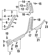 Foto de Clip de Panel de Moldura Pilar B Original para Hyundai Sonata 2006 2007 2008 Marca HYUNDAI Nmero de Parte 858393K000QD