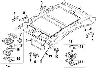 Foto de Interruptor del Techo Corredizo Original para Hyundai Sonata 2011 2012 2013 2014 2015 Marca HYUNDAI Nmero de Parte 928154R000TX