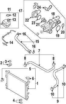 Foto de Empacadura de la carcasa del termostato del refrig Original para Hyundai Kia Marca HYUNDAI Nmero de Parte 256422G500