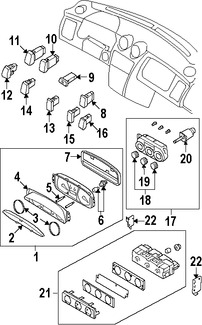 Foto de Interruptor de Control Motor del Ventilador Original para Hyundai Tiburon 2003 2004 2005 2006 Marca HYUNDAI Nmero de Parte 971133A000