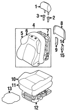 Foto de Bastidor de Asiento Original para Hyundai Tiburon 2003 2004 Marca HYUNDAI Nmero de Parte 881102C000