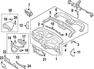 Foto de Cobertura Panel de Instrumentos Original para Hyundai Accent 2012 2013 2014 2015 2016 2017 Marca HYUNDAI Nmero de Parte 847601R000RY