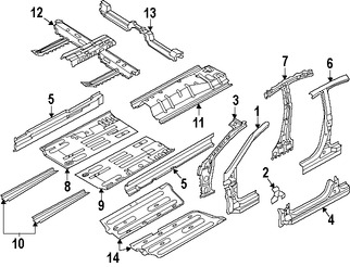 Foto de Travesano Plataforma de Piso Original para Hyundai Accent 2012 2013 2014 2015 2016 2017 Marca HYUNDAI Nmero de Parte 651471R300