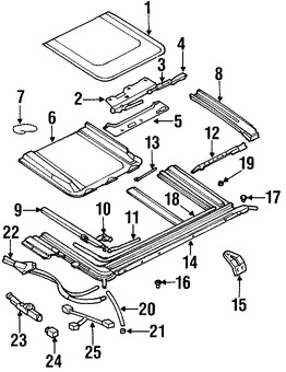 Foto de Cristal del Techo Corredizo Original para Hyundai XG300 2001 Hyundai XG350 2002 2003 2004 2005 Marca HYUNDAI Nmero de Parte 8161039000