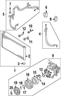 Foto de Manguera Descarga Refrigerante Aire Acondicionado Original para Hyundai Azera 2006 2007 2008 2009 Hyundai Sonata 2006 2007 Marca HYUNDAI Nmero de Parte 977623K200