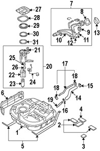 Foto de Sello del Tanque de Bomba de Combustible Original para Kia Hyundai Marca HYUNDAI Nmero de Parte 31119FD500