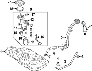 Foto de Soporte Tanque de Combustible Original para Hyundai Elantra Coupe Hyundai Elantra Kia Forte Kia Forte Koup Marca HYUNDAI Nmero de Parte 312113X000