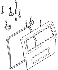 Foto de Puerta Trasera Original para Hyundai Santa Fe 2001 2002 2003 2004 2005 2006 Marca HYUNDAI Nmero de Parte 7370026072
