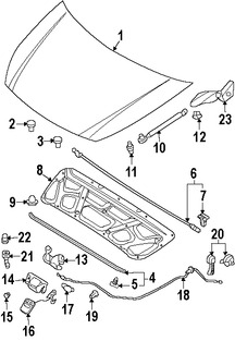 Foto de Cerrojo del capo Original para Kia Sedona Hyundai Entourage Marca HYUNDAI N�mero de Parte 811304D000