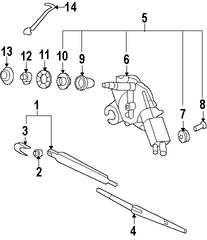 Foto de Motor Limpiaparabrisas Vidrio Trasero Original para Kia Sedona Hyundai Entourage Marca HYUNDAI Nmero de Parte 987104D000