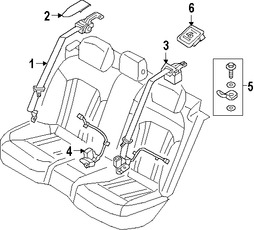 Foto de Cinturon de seguridad Regazo Hombros Original para Hyundai Genesis 2015 2016 Marca HYUNDAI N�mero de Parte 89810B1500VYC