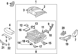 Foto de Interruptor Asiento Elctrico Original para Hyundai Genesis 2015 2016 Marca HYUNDAI Nmero de Parte 88990B1000WYB