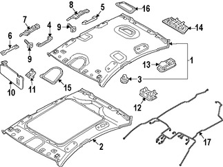 Foto de Techo Interior Original para Hyundai Genesis 2015 2016 Marca HYUNDAI N�mero de Parte 85410B1020SG2