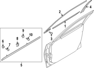 Foto de Moldura de Puerta Original para Hyundai Genesis 2015 2016 Marca HYUNDAI Nmero de Parte 87712B1000