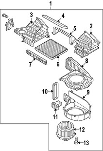 Foto de Sello de la Caja del Ventilador de Climatizaci�n Original para Hyundai Genesis Coupe Marca HYUNDAI N�mero de Parte 971312M000